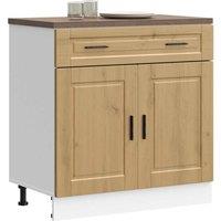 Berkfield Home Kitchen Base Cabinet Porto Artisan Oak Engineered Wood in Brown