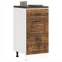 Berkfield Home Kitchen Base Cabinet Porto Smoked Oak Engineered Wood in Brown