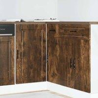 Berkfield Home Kitchen Base Cabinet Porto Smoked Oak Engineered Wood in Brown