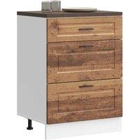 Berkfield Home Kitchen Base Cabinet Porto Old Wood Engineered Wood in Brown