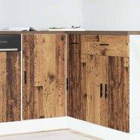 Berkfield Home Kitchen Base Cabinet Porto Old Wood Engineered Wood in Brown