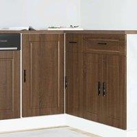 Berkfield Home Kitchen Base Cabinet Porto Brown Oak Engineered Wood