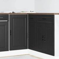 Berkfield Home Kitchen Base Cabinet Porto Black Engineered Wood