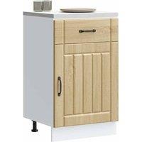 Berkfield Home Kitchen Base Cabinet Lucca Sonoma Oak Engineered Wood in Light Tan
