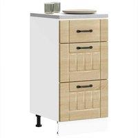 Berkfield Home Kitchen Base Cabinet Lucca Sonoma Oak Engineered Wood in Light Tan