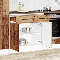 Berkfield Home Kitchen Base Cabinet Lucca Old Wood Engineered Wood in Brown