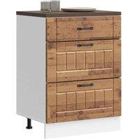 Berkfield Home Kitchen Base Cabinet Lucca Old Wood Engineered Wood in Brown