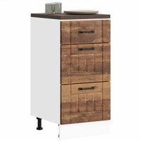 Berkfield Home Kitchen Base Cabinet Lucca Old Wood Engineered Wood in Brown