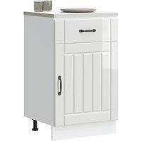 Berkfield Home Kitchen Base Cabinet Lucca High Gloss White Engineered Wood