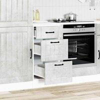 Berkfield Home Kitchen Base Cabinet Lucca Concrete Grey Engineered Wood
