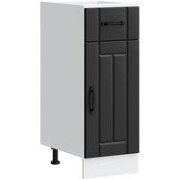 Berkfield Home Kitchen Base Cabinet Lucca Black Engineered Wood