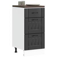 Berkfield Home Kitchen Base Cabinet Lucca Black Engineered Wood