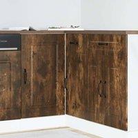 Berkfield Home Kitchen Base Cabinet Kalmar Smoked Oak Engineered Wood in Brown