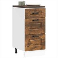 Berkfield Home Kitchen Base Cabinet Kalmar Smoked Oak Engineered Wood