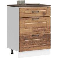 Berkfield Home Kitchen Base Cabinet Kalmar Old Wood Engineered Wood in Brown