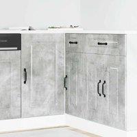 Berkfield Home Kitchen Base Cabinet Kalmar Concrete Grey Engineered Wood