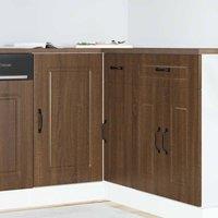 Berkfield Home Kitchen Base Cabinet Kalmar Brown Oak Engineered Wood