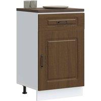 Berkfield Home Kitchen Base Cabinet Kalmar Brown Oak Engineered Wood