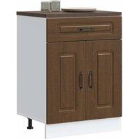 Berkfield Home Kitchen Base Cabinet Kalmar Brown Oak Engineered Wood