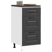 Berkfield Home Kitchen Base Cabinet Kalmar Black Engineered Wood