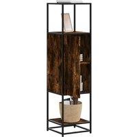 Berkfield Home Highboard Smoked Oak 35.5x35x139 cm Engineered Wood & Metal in Brown