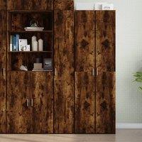 Berkfield Home Highboard Smoked Oak 30x42.5x185 cm Engineered Wood in Brown