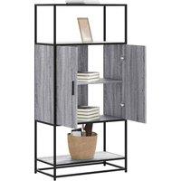 Berkfield Home Highboard Grey Sonoma 68x35x139 cm Engineered Wood & Metal | Size: 68 x 35 x 139 cm