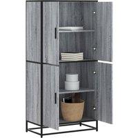Berkfield Home Highboard Grey Sonoma 68x35x139 cm Engineered Wood | Size: 68 x 35 x 139 cm