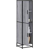 Berkfield Home Highboard Grey Sonoma 35.5x35x139 cm Engineered Wood & Metal