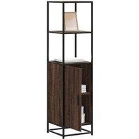 Berkfield Home Highboard Brown Oak 35.5x35x139 cm Engineered Wood & Metal