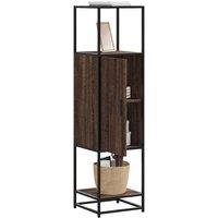 Berkfield Home Highboard Brown Oak 35.5x35x139 cm Engineered Wood & Metal