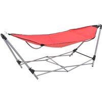 Berkfield Home Hammock with Foldable Stand Red