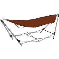 Berkfield Home Hammock with Foldable Stand Brown