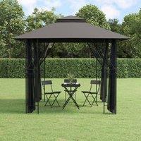 Berkfield Home Gazebo with Sidewalls Anthracite 300x300x270 cm Steel in Charcoal | Size: 300 x 300 x 270 cm