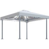 Berkfield Home Gazebo with LED String Lights 300x300 cm Cream Aluminium