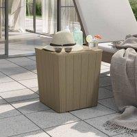 Berkfield Home Garden Table with Removable Lid Light Brown Polypropylene