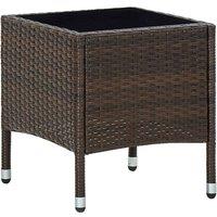 Berkfield Home Garden Table Brown 40x40x45 cm Poly Rattan | Size: 40 x 40 x 45 cm