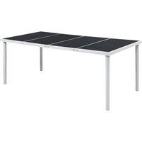 Berkfield Home Garden Table 190x90x74 cm Black Steel in Grey | Size: 190 x 90 x 74 cm