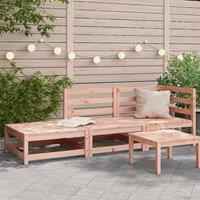 Berkfield Home Garden Sofa with Footstool 2-Seater Solid Wood Douglas in Light Brown