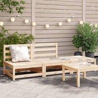 Berkfield Home Garden Sofa Armless with Footstool Solid Wood Pine in Natural