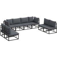 Berkfield Home Garden Sofa Set 8 pcs Black 283 x 71.5 x 71 cm Aluminium