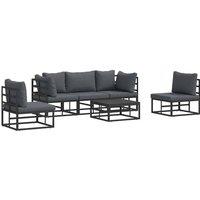 Berkfield Home Garden Sofa Set 6 pcs Black 70 x 70 x 32 cm Aluminium