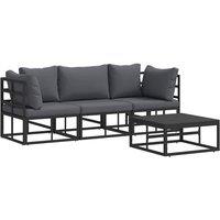 Berkfield Home Garden Sofa Set 4 pcs Black 70 x 70 x 32 cm Aluminium