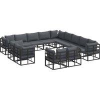 Berkfield Home Garden Sofa Set 13 pcs Black 353 x 353 x 71 cm Aluminium