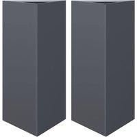 Berkfield Home Garden Planters 2 pcs Anthracite Triangular 40x34.5x70 cm Steel in Charcoal
