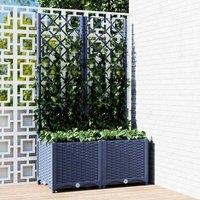 Berkfield Home Garden Planter with Trellis Dark Grey 80x40x136 cm PP in Charcoal | Size: 80 x 40 x 136 cm