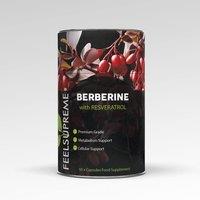 Feel Supreme Premium Berberine & Resveratrol Supplement 60 Caps in Black