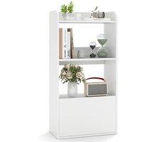 Gymax 3-Tier Bookcase Open Shelf Bookshelf With Drawer Storage White