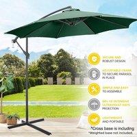 Havendro Large 3M Tilt Aluminium Parasol - Green Garden Shade