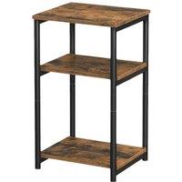 Havendro Sofa Side Table - 3-Tier, Steel Frame in Brown